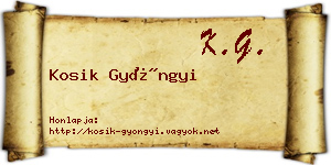 Kosik Gyöngyi névjegykártya